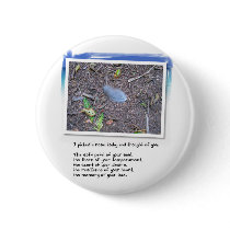 Blue Feather and Love Poem Pins