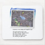 Blue Feather and Love Poem Mouse Pad