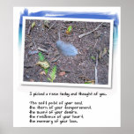 Blue Feather and Love Poem Print