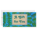 Blue Fern Gift Certificate template rack cards