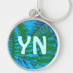 Blue Fern  monogram keychain