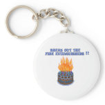 Blue Fire Extinguishers Birthday Cake keychains