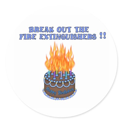 Blue Fire Extinguishers Birthday Cake by birthdayTshirts