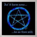 Blue Fire Pentacle posters
