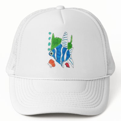  Blue fish Trucker Cap Hat by Kianmaartgallery
