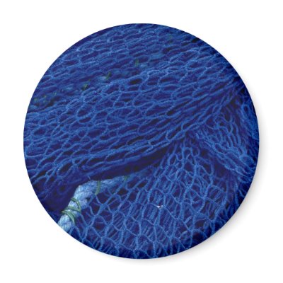 Blue fishing net fridge magnets by inspirelove