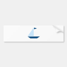 Blue Flag Sail Boat Bumper Stickers