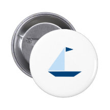 Blue Flag Sail Boat Button