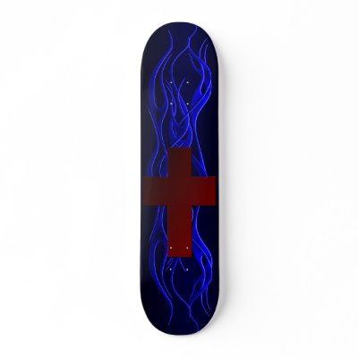 Blue Flame Cross Board Skate Boards by worshiploud