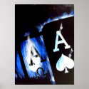 Blue Flame Pocket Aces Poker poster by Teo Alfonso posters