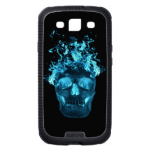 Blue Flame Skull Galaxy S 3 iPhone Case Samsung Galaxy SIII Cases