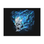 Blue flame skull postcards