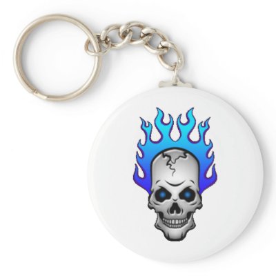 blue-flaming-skull-clipart keychains by kgirouxo4