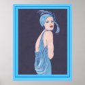 Blue Flapper Poster posters