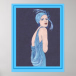 Blue Flapper Poster
