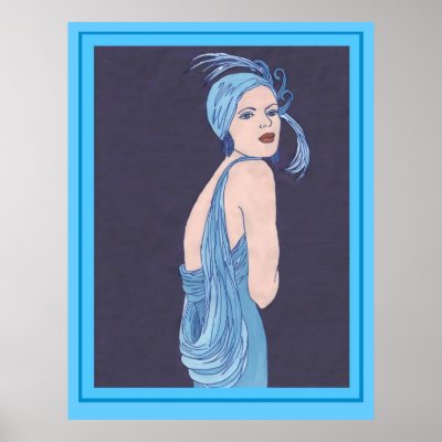 Blue Flapper Poster by redqueenself