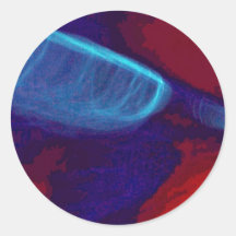 Blue flare round sticker