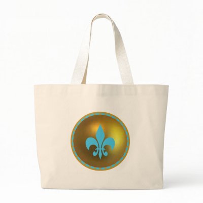 Blue Fleur de lis on Gold ornament Bags by ARTegrity