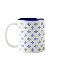 Blue Fleur-de-lis Pattern Mug