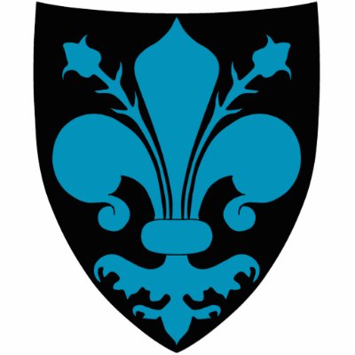 Blue fleur de lys on black shield cute punk acrylic cut outs by TheHopefulRomantic