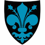Blue fleur de lys on black shield cute punk photo sculptures