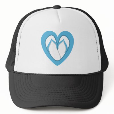 Blue flip flop design mesh hat by ChesterVonFluffy