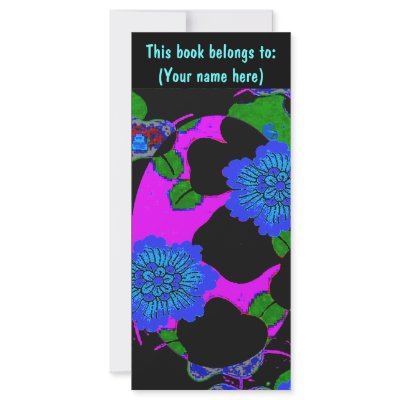 Blue Floral Bookmarks ~ Customise with Your Name! Custom Rack Card by Regella