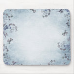 Blue Floral Dreams Mouse Pads