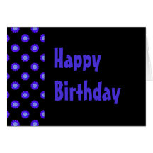 blue floral Happy Birthday Greeting Card