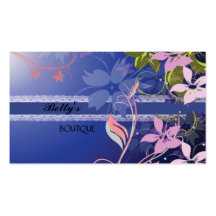 Blue Floral Lace Business Card