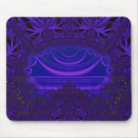 Blue Floral Lace Fractal Mousepad
