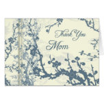 Blue Floral Mum Wedding Day Thank You Card