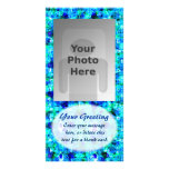 Blue Floral Pattern Vertical PhotoCard Template