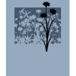 Blue Floral Silhouettes t-shirts