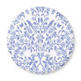 Blue Floral Vines Round Magnet