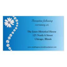 Blue Floral Wedding enclosure cards Business Card