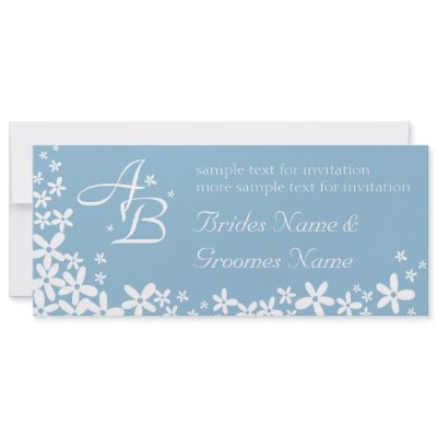 Blue Floral Wedding Invitation by InvitationGraphics