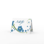 Blue Floral Wedding RSVP card