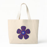 blue flower tote bag