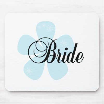 Blue Flower Bride Mouse Mat by weddingsareus