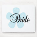Blue Flower Bride mousepads