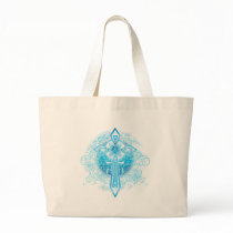 Blue Flower Cross Tote Bag