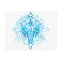 Blue Flower Cross Postcards