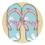 Blue Flower Flipflops Sticker