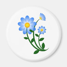 Blue Flower Fridge Magnets