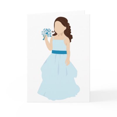 blue flower girl card by zweddings
