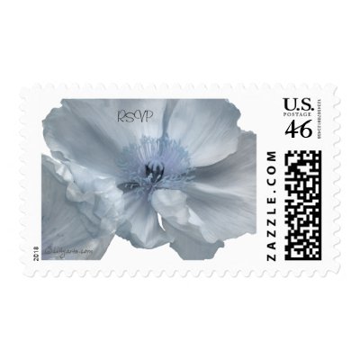 Blue Flower Iceland Poppy Custom Stamps by naturalilly