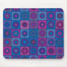 Blue Flower Pattern Mousepads
