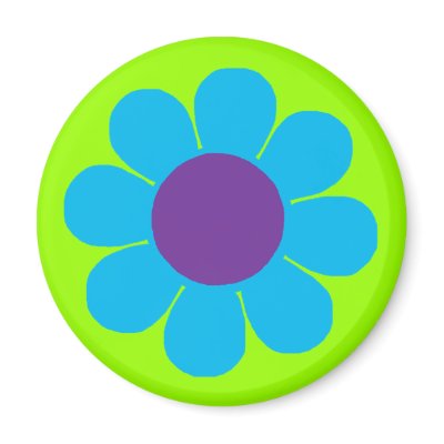 Blue Flower Power Magnet by JuJuGarden