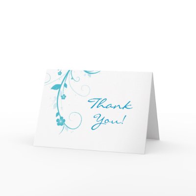 Blue Flower Swirls Greeting Card by BestCards